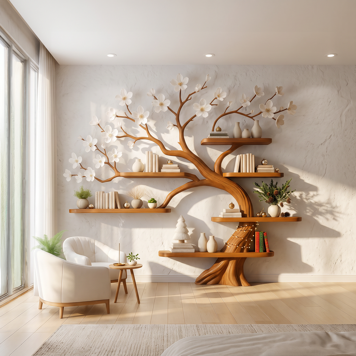 Rustic Tree Branch Shelf Nursery Kids Room