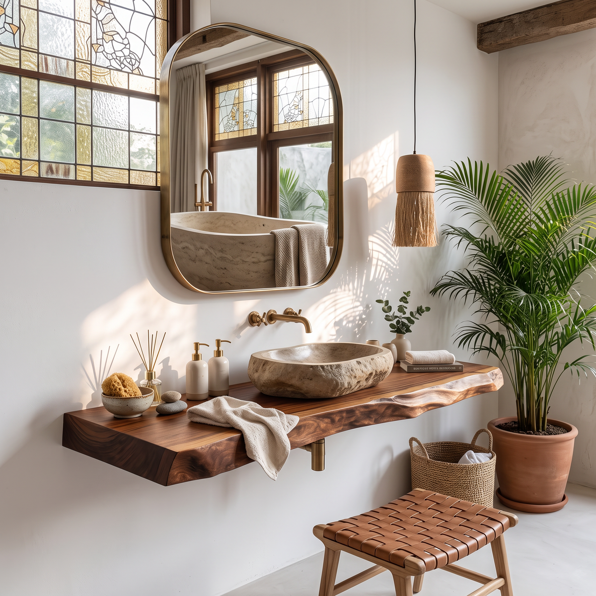 Mid Century Bathroom Vanity With Modern Wood Finish