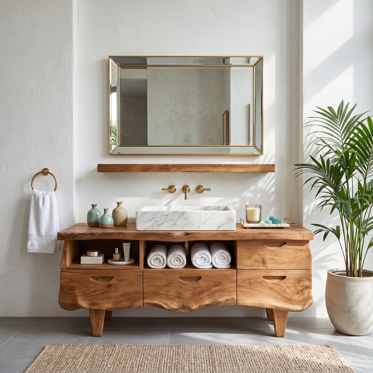 Farmhouse Solid Wood Bathroom Vanity