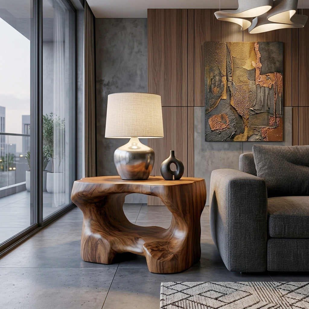Organic Modern Side Table For Living Room Or Bedroom