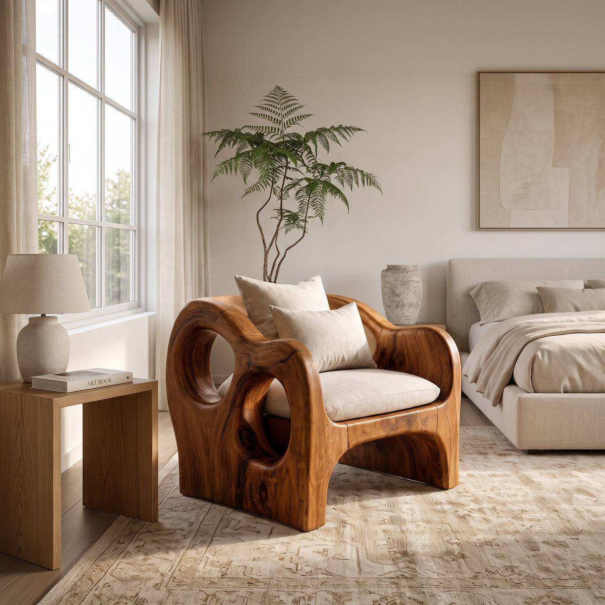 Artistic Sculpted Armchair For Living Room Or Lounge