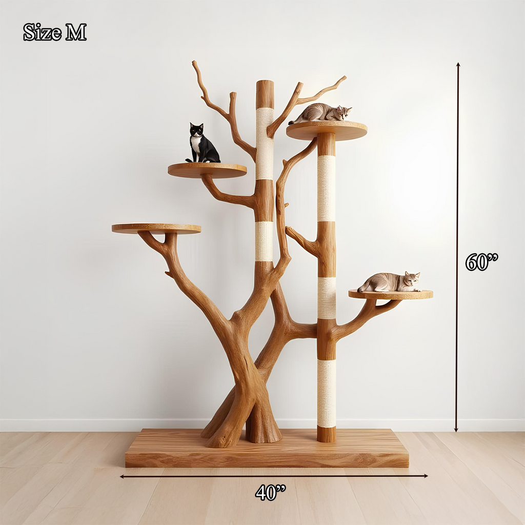 Rustic Tree Cat Tower Modern Living Room