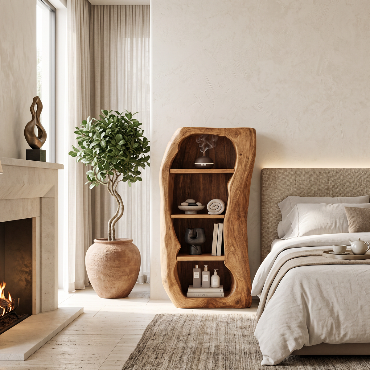 Farmhouse Solid Wood Nightstand