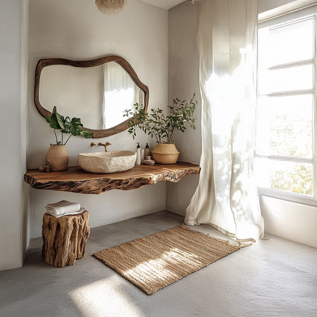Rustic Wide Floating Shelf Vanity
