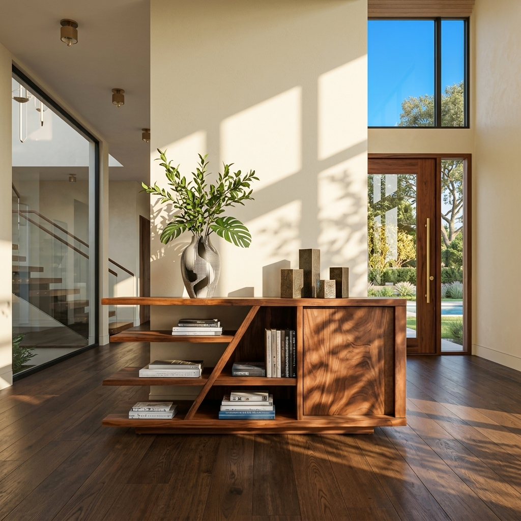 Modern Sideboard With Shelves And Cabinet For Living Room