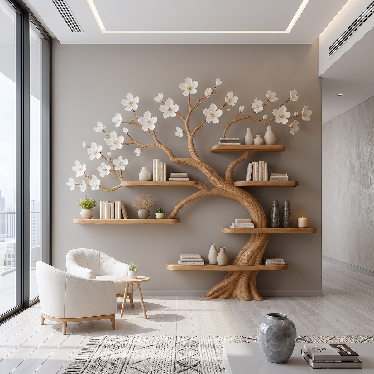 Rustic Tree Branch Shelf Nursery Kids Room