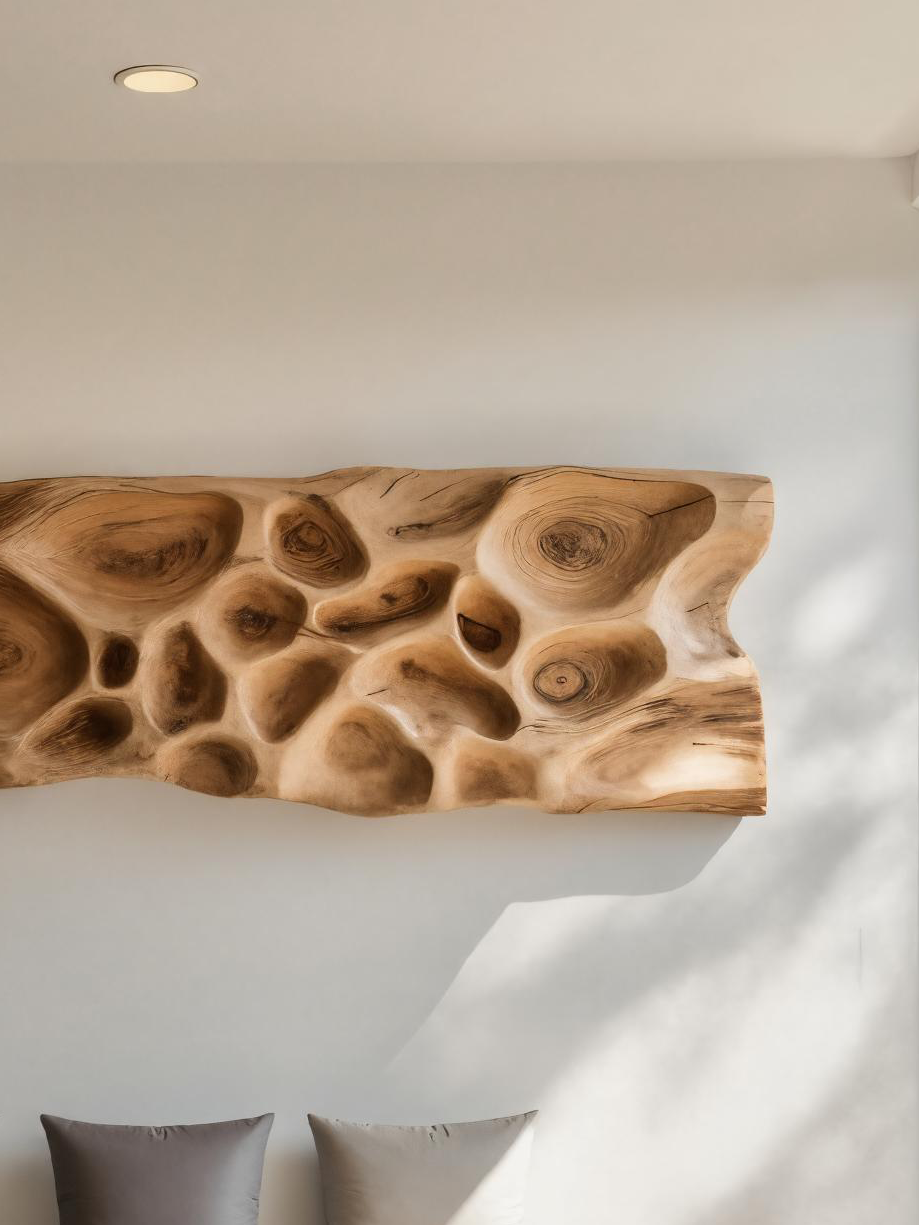 Artistic Carved Wall Art With Organic Texture For Entryway