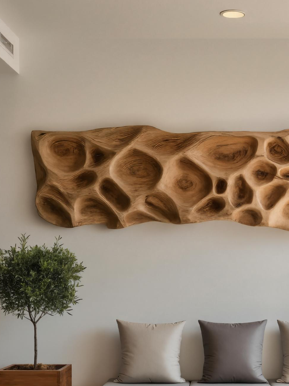 Artistic Carved Wall Art With Organic Texture For Entryway