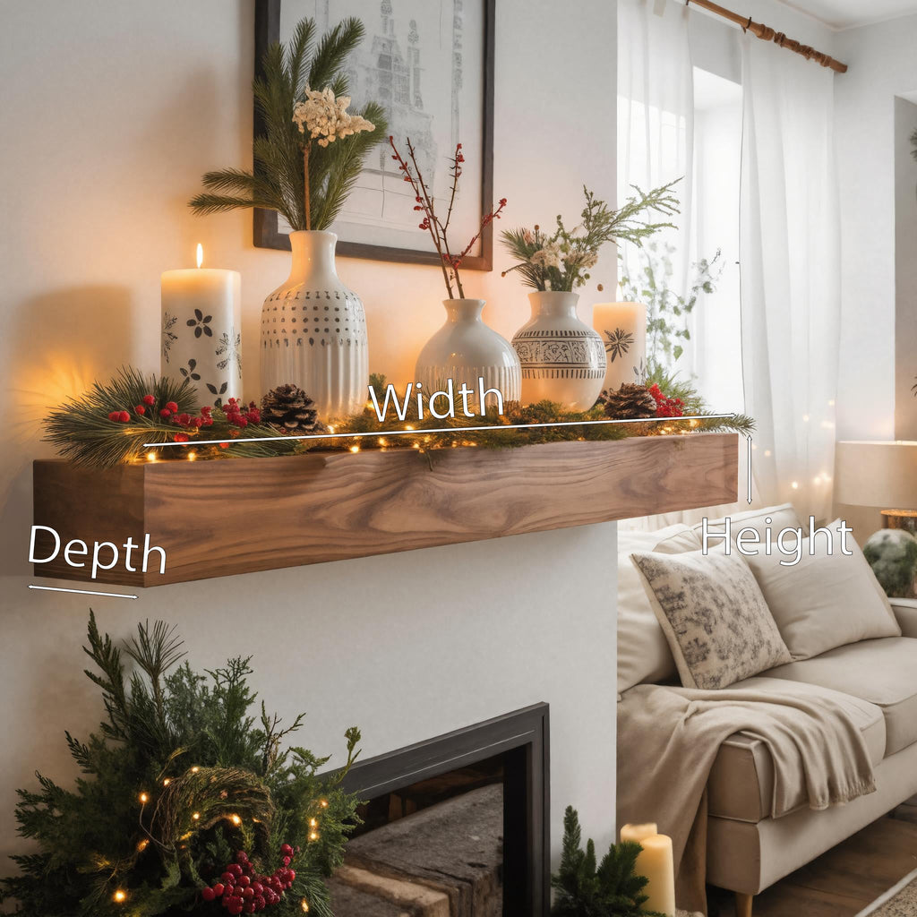 Rustic Fireplace Mantel Shelf For Living Room Or Holiday