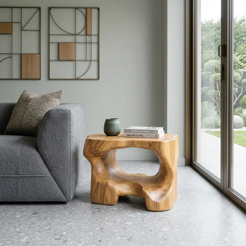 Organic Modern Side Table For Living Room Or Bedroom