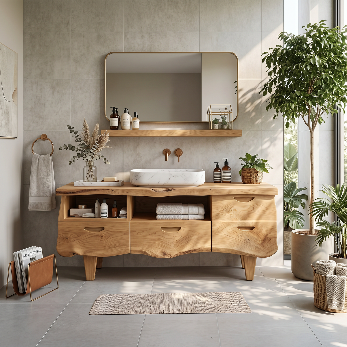 Farmhouse Solid Wood Bathroom Vanity