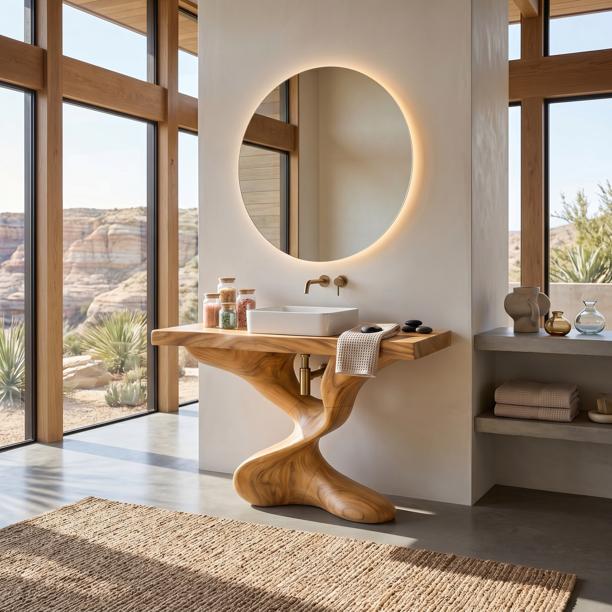 Farmhouse Solid Wood Bathroom Vanity