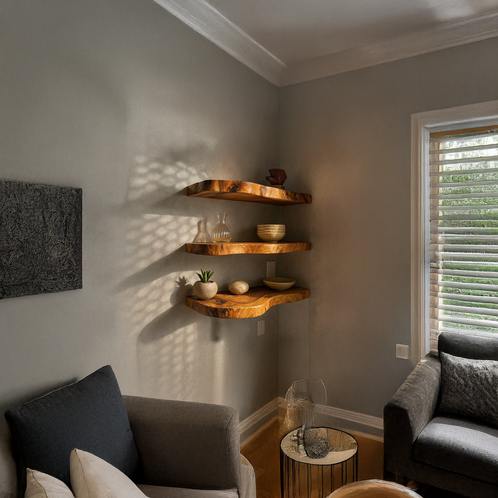 Mid Century Floating Shelf Home Office