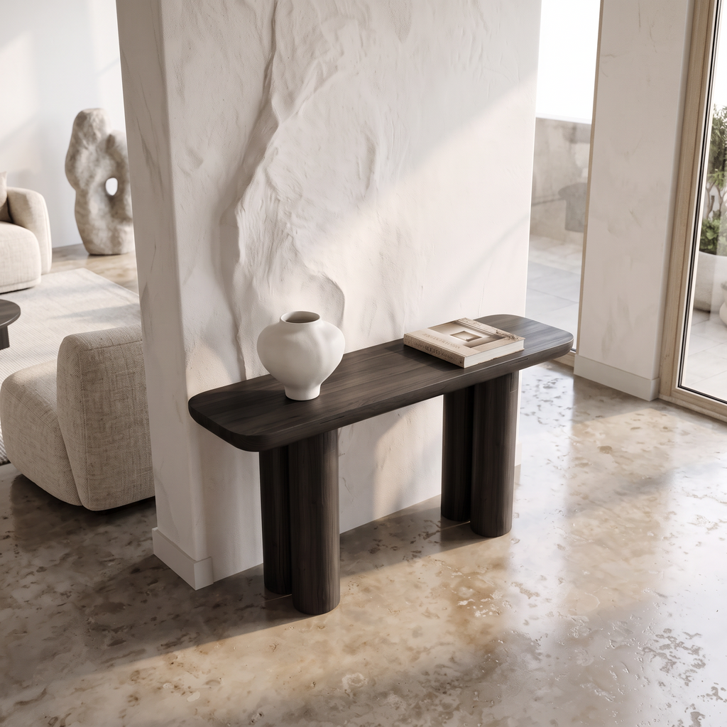 Midcentury Black Console Table Living Room