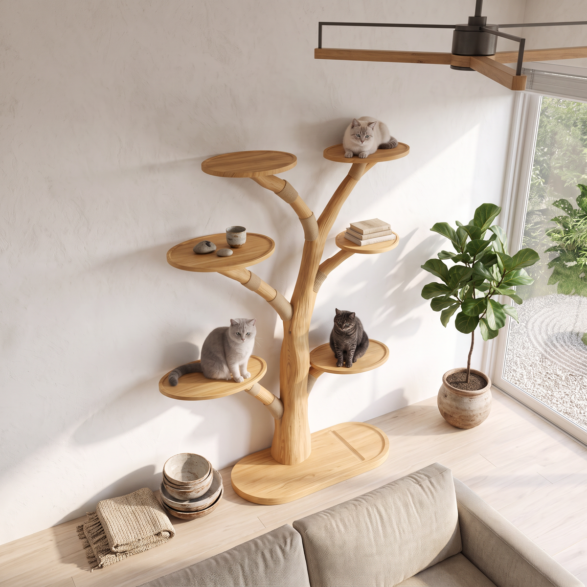 Rustic Tree Cat Tower Home Office