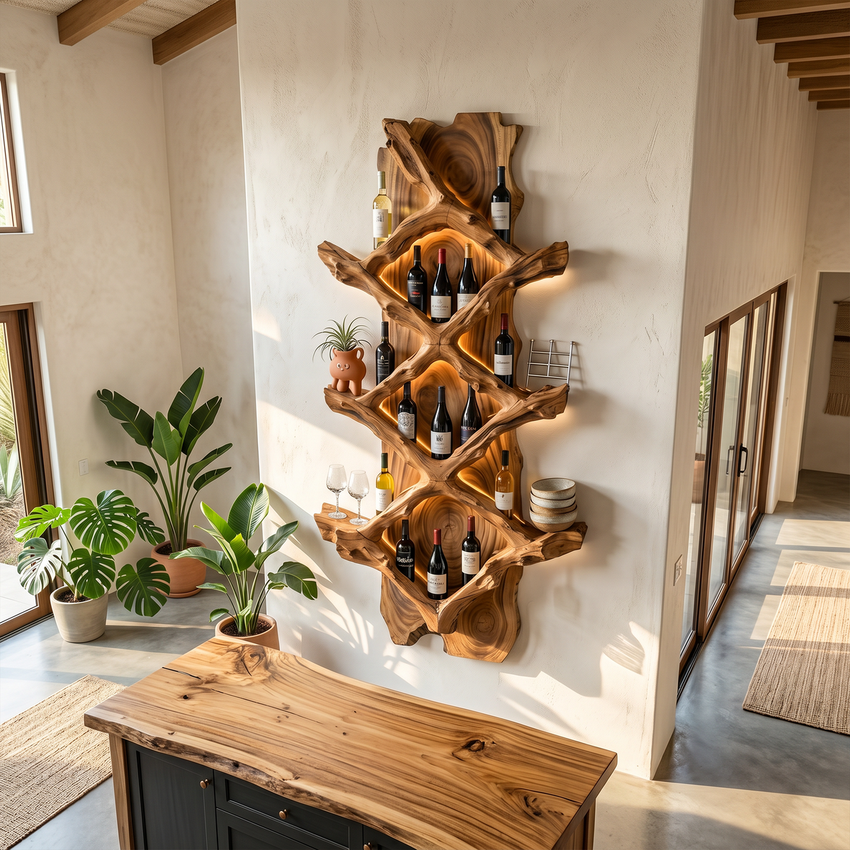 Rustic Wine Holder For Furniture Country Bar Vibe