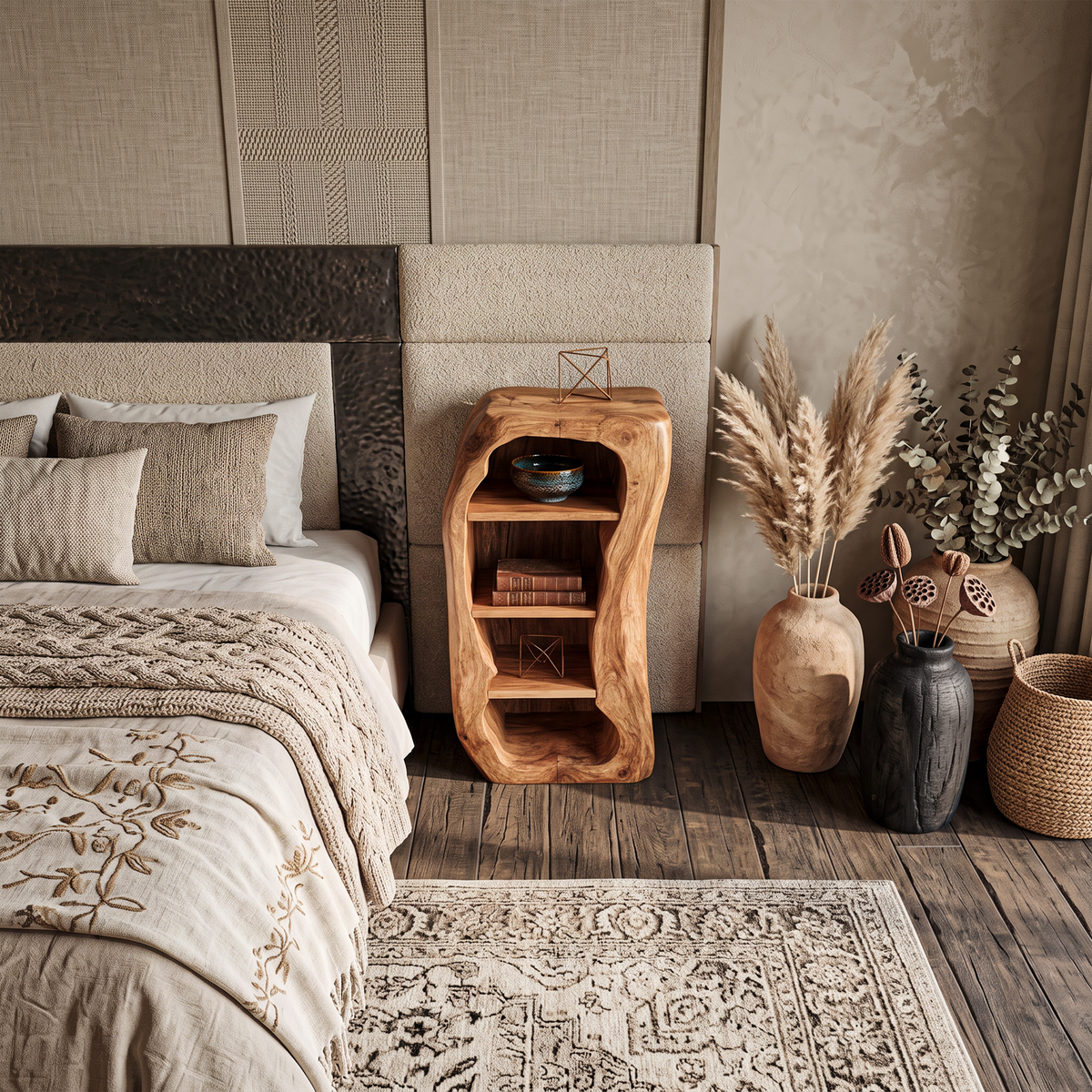 Farmhouse Solid Wood Nightstand