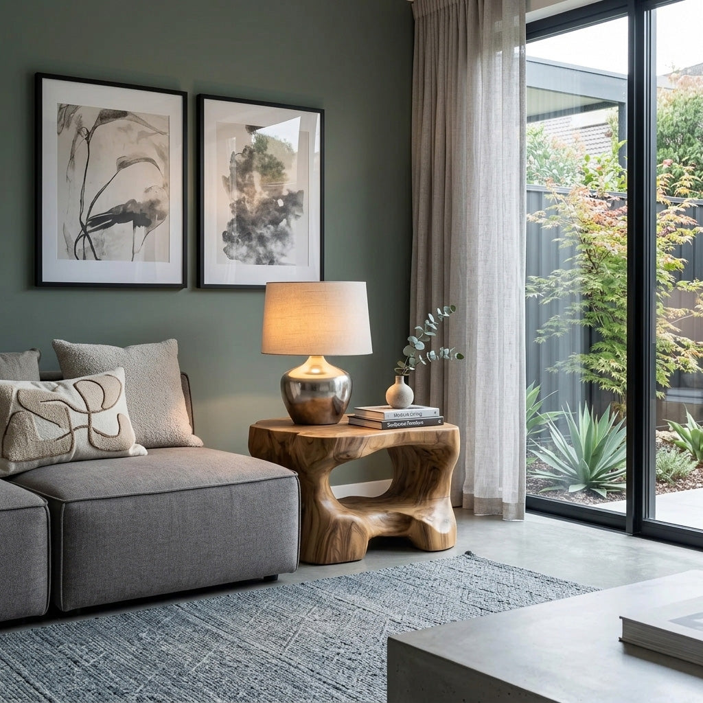 Organic Modern Side Table For Living Room Or Bedroom