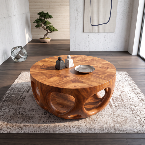 Artisan Coffee Table Natural Wood Farmhouse Gift