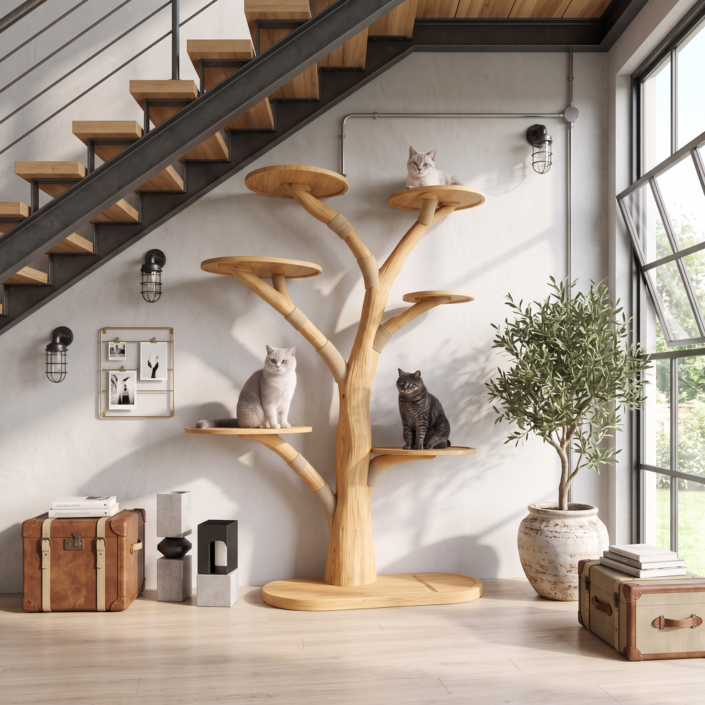 Rustic Tree Cat Tower Home Office