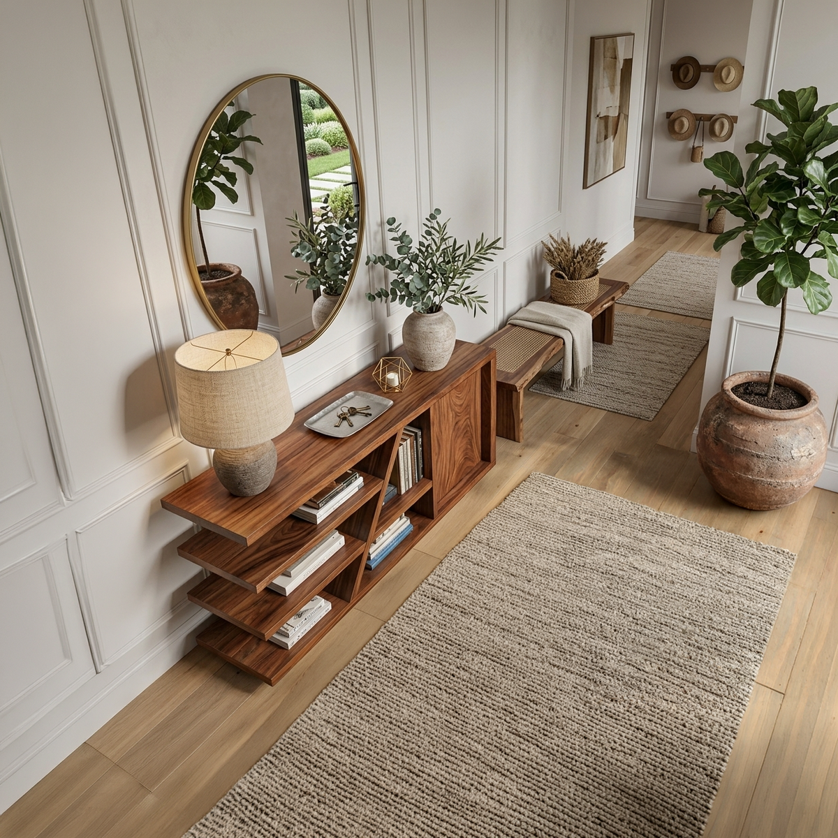 Modern Sideboard With Shelves And Cabinet For Living Room