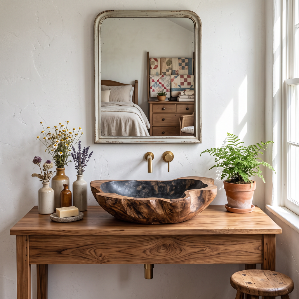 Wood Wash Basin Mid Century Style For Bathroom Upgrade