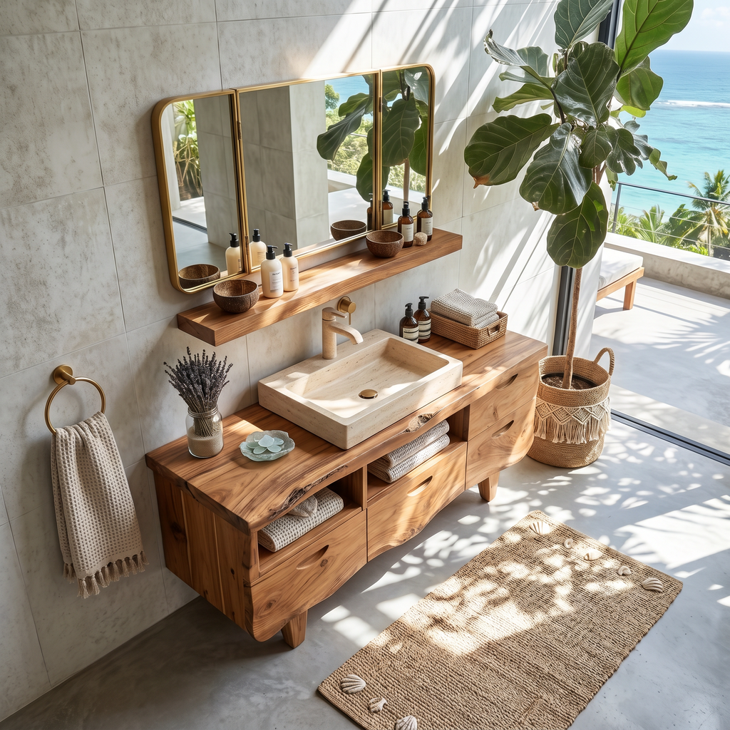 Farmhouse Solid Wood Bathroom Vanity