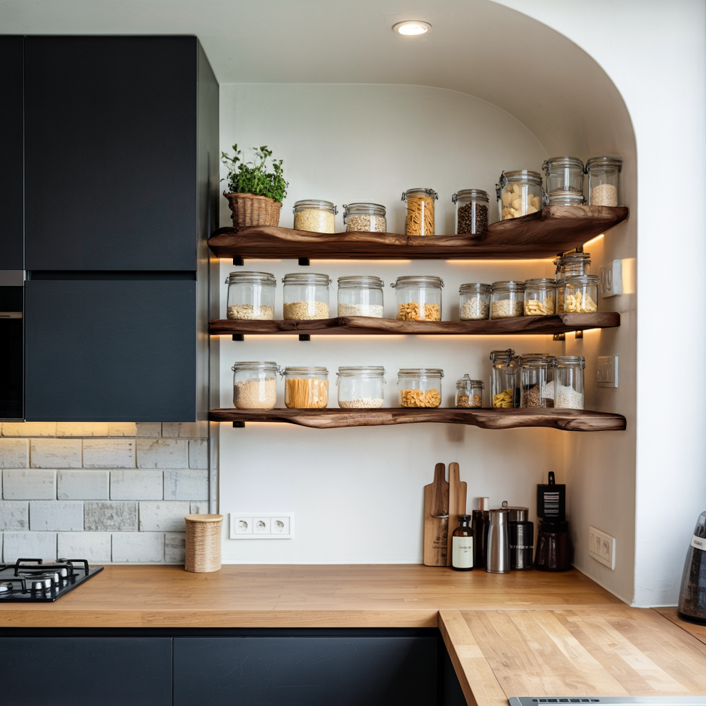 Farmhouse Wooden Spice Rack Shelf For Kitchen Decor