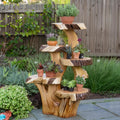 Rustic Multi Tier Plant Stand For Indoor And Outdoor Decor In Garden And Patio Spaces