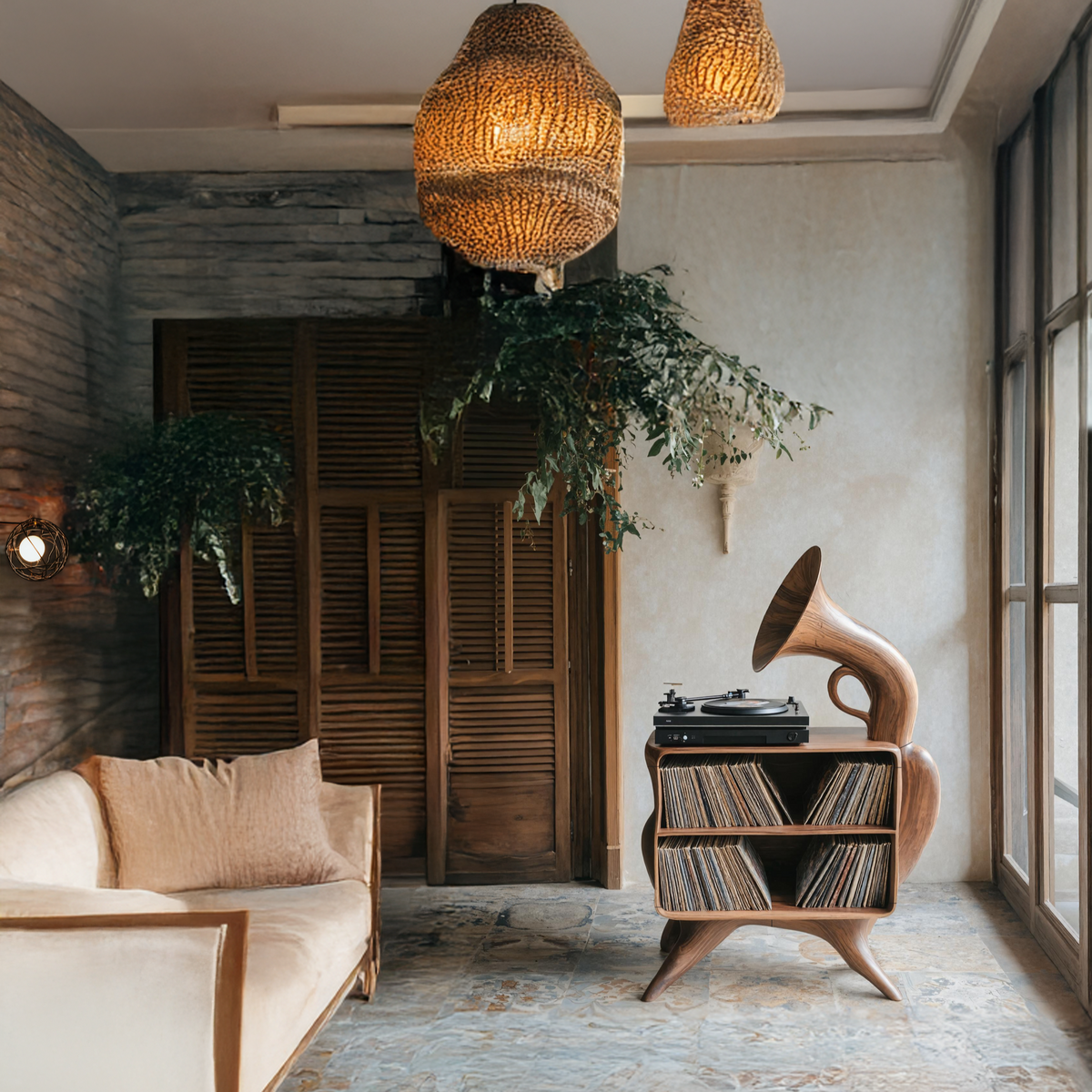 Rustic Vinyl Record Storage For Bedroom Furniture