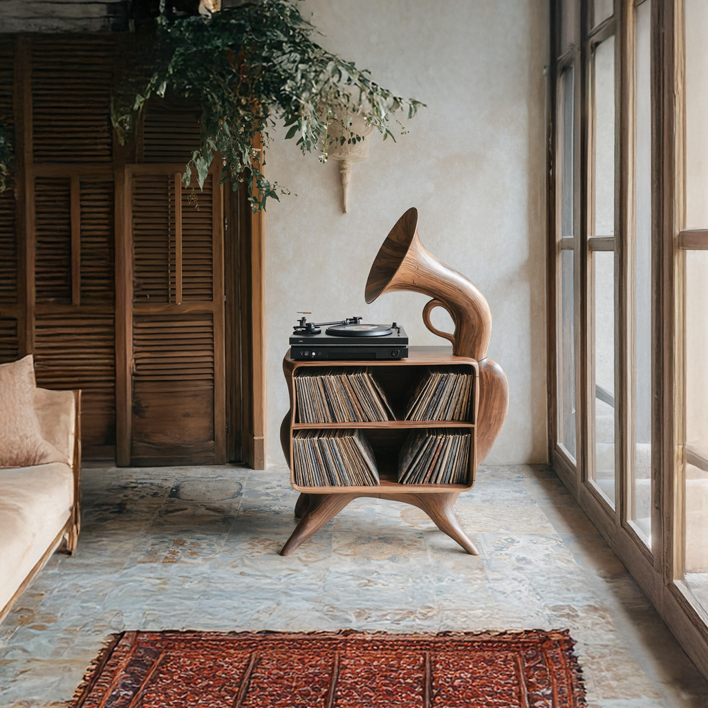 Rustic Vinyl Record Storage For Bedroom Furniture