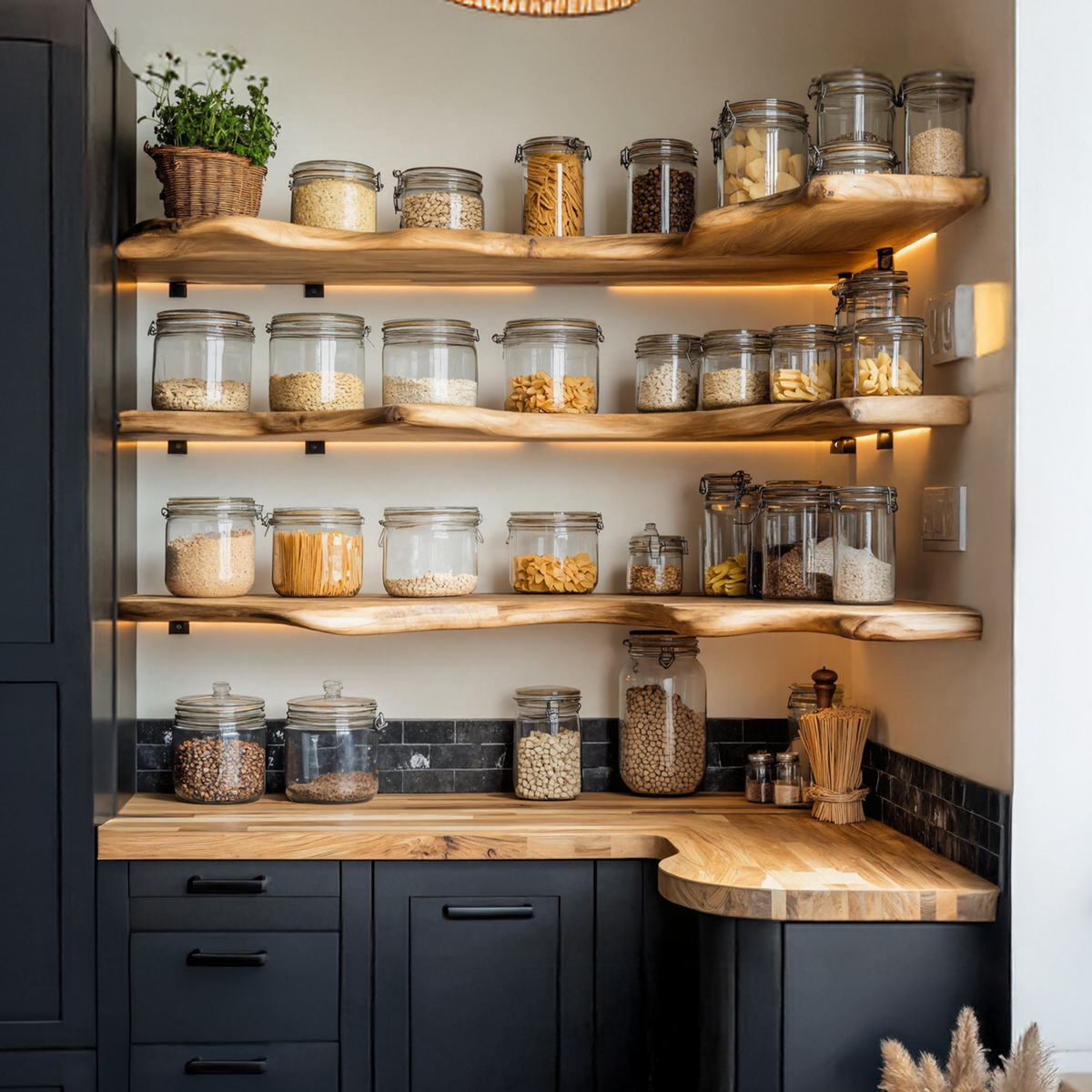Farmhouse Wooden Spice Rack Shelf For Kitchen Decor