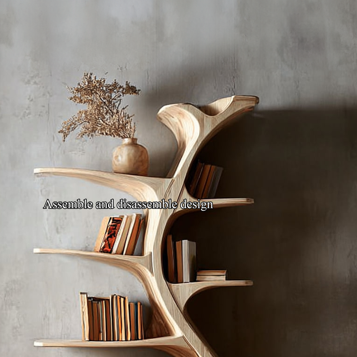 Midcentury Tree Wall Bookcase Home Office