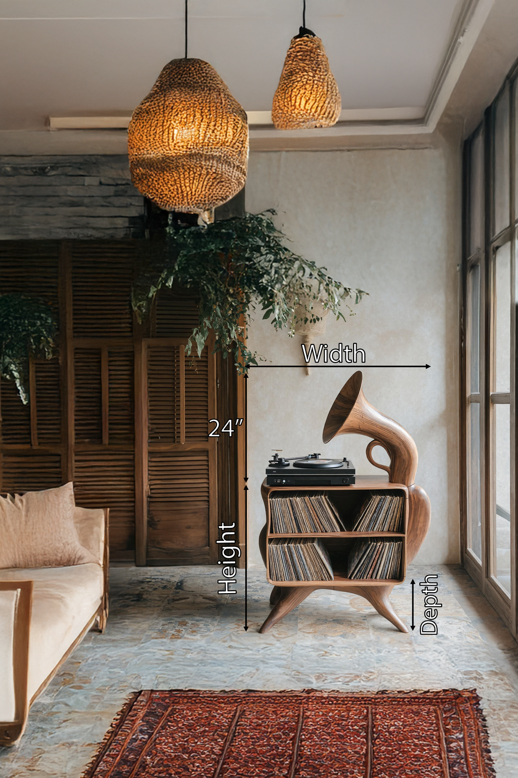 Rustic Vinyl Record Storage For Bedroom Furniture