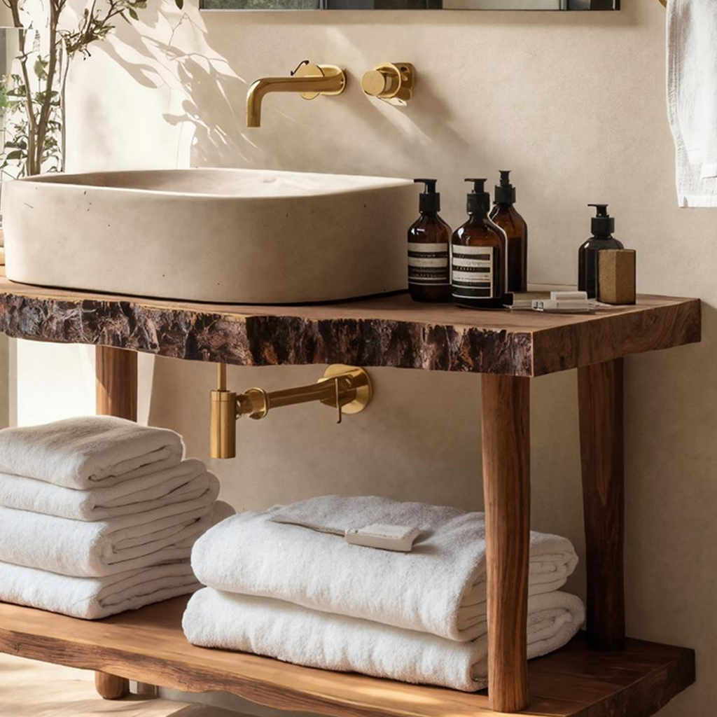 Mid Century Wooden Vanity For Bathroom Furniture Decor