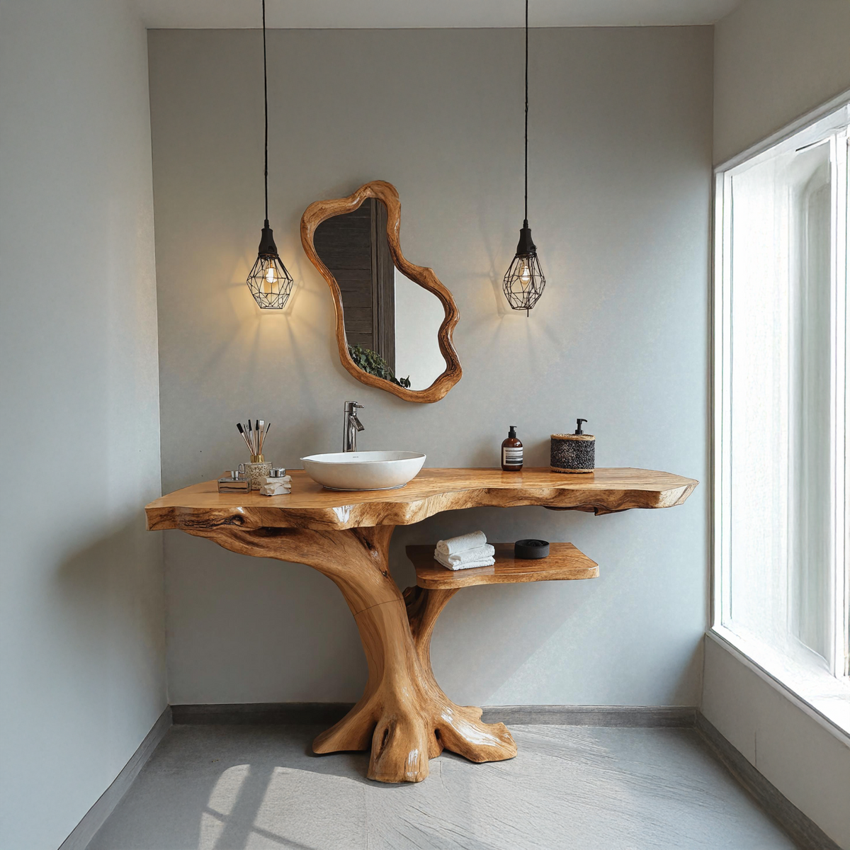 Single Bathroom Vanity With Open Shelf For Modern Homes