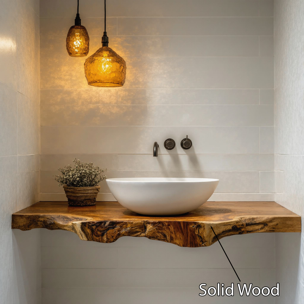 Handcrafted Live Edge Bathroom Vanity Furniture Decor