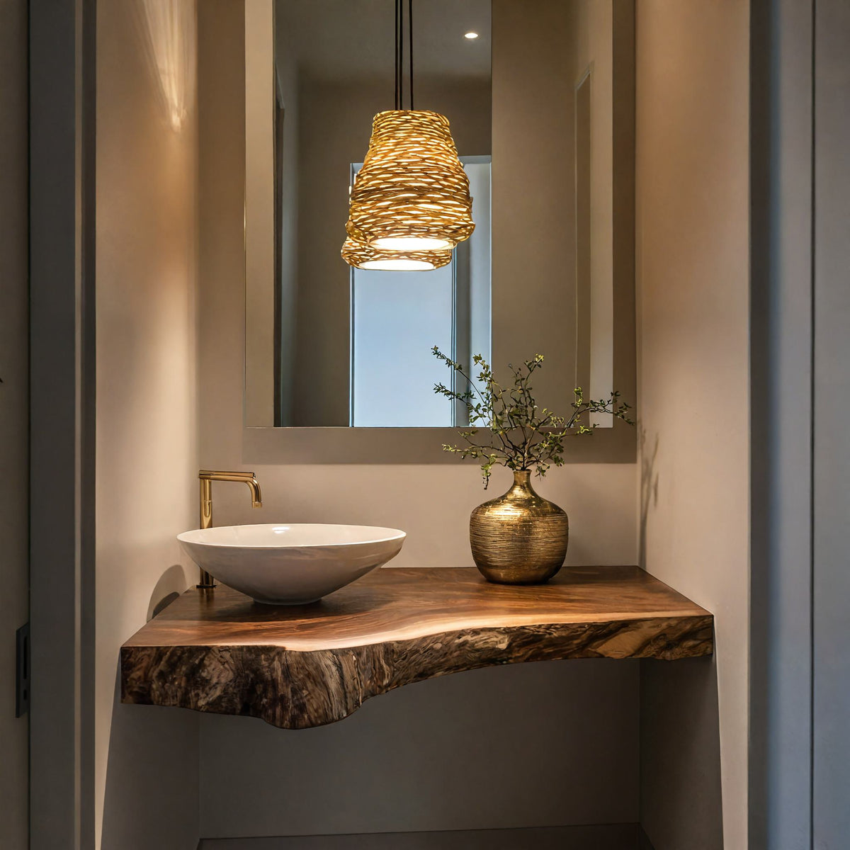 Handcrafted Solid Wood Vanity For Small Bathroom