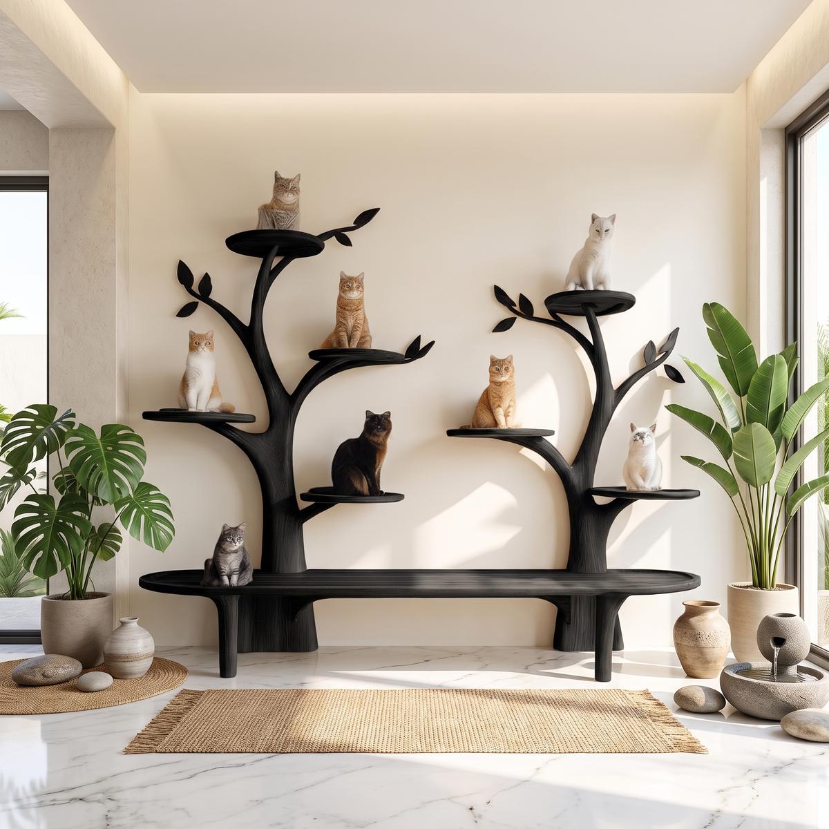 Mid Century Tree Cat Tower Living Study