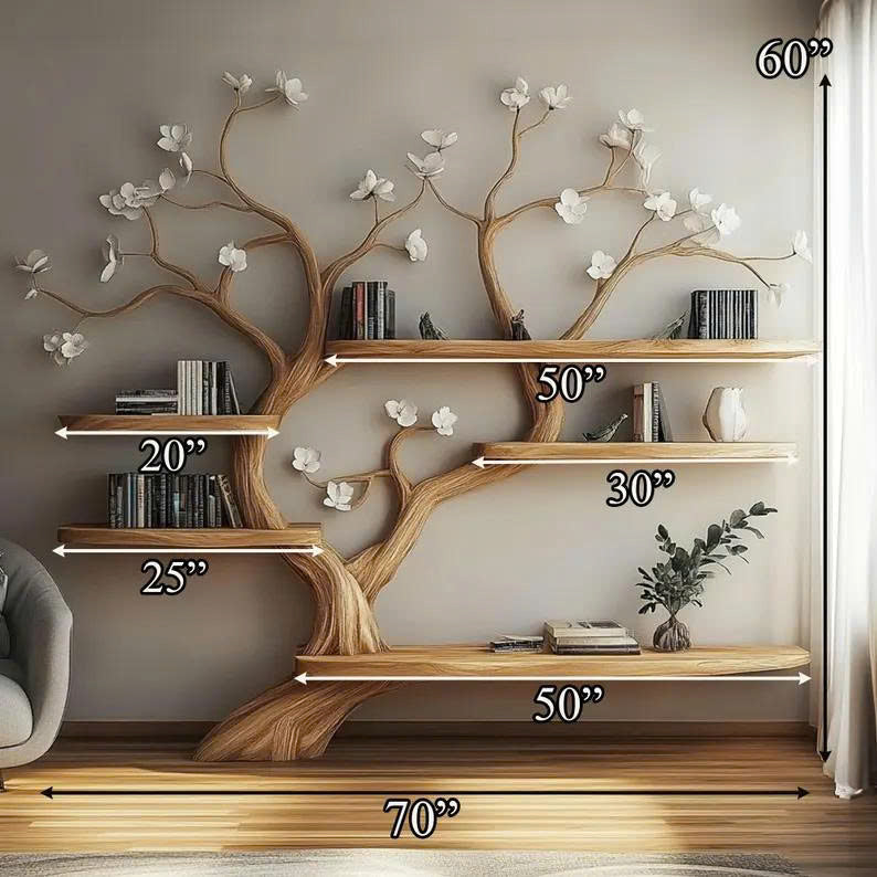 Handmade Wooden Bookshelf Home Decor Gift