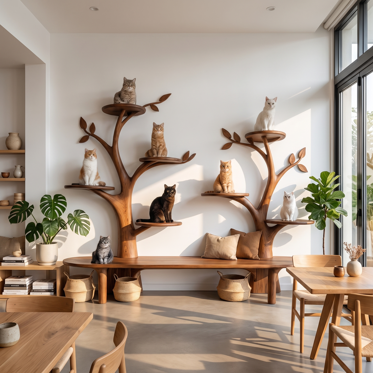 Mid Century Tree Cat Tower Living Study