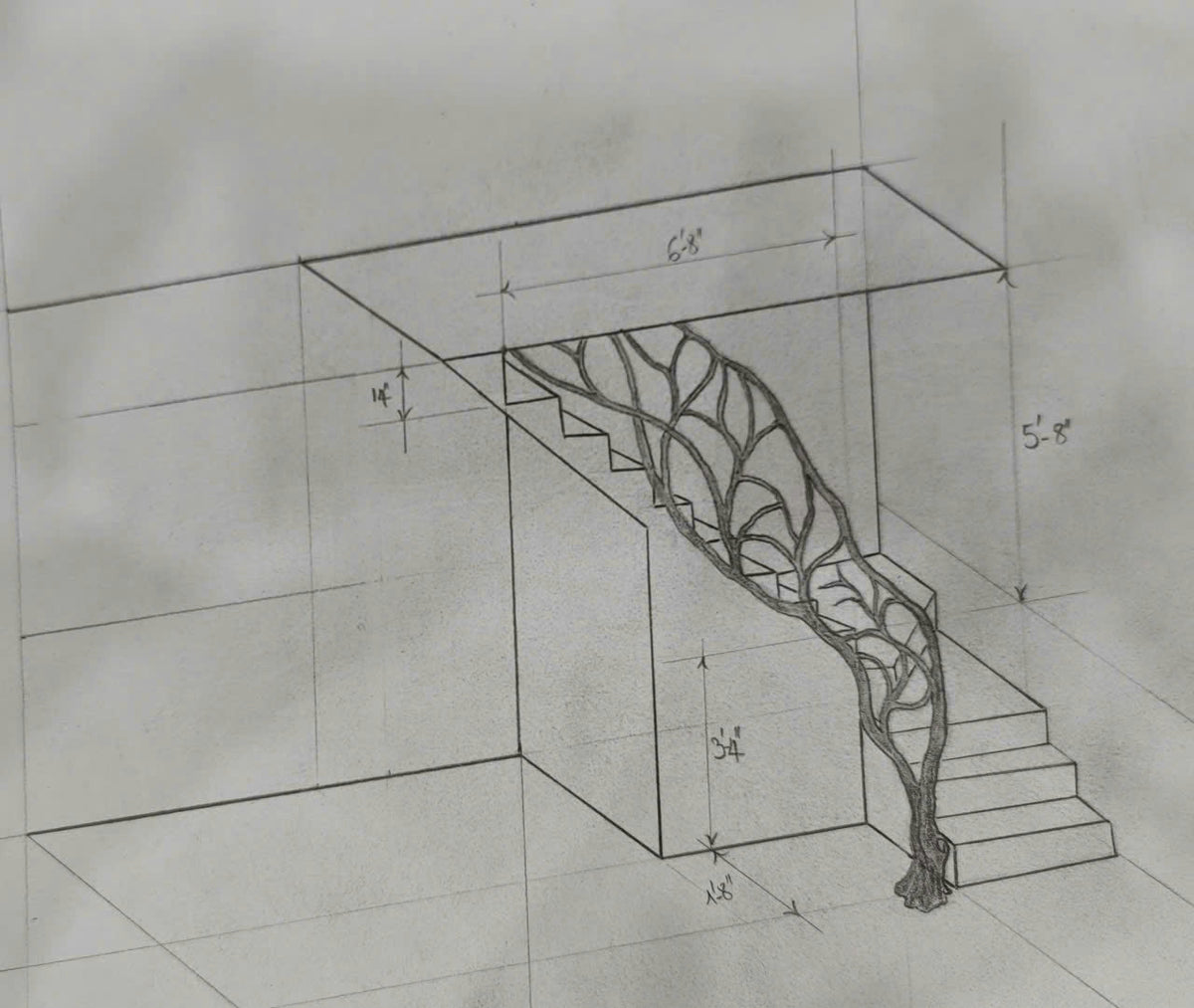Elegant Wooden Branch And Leaf Stair Railing Custom Stair Railing Country Style