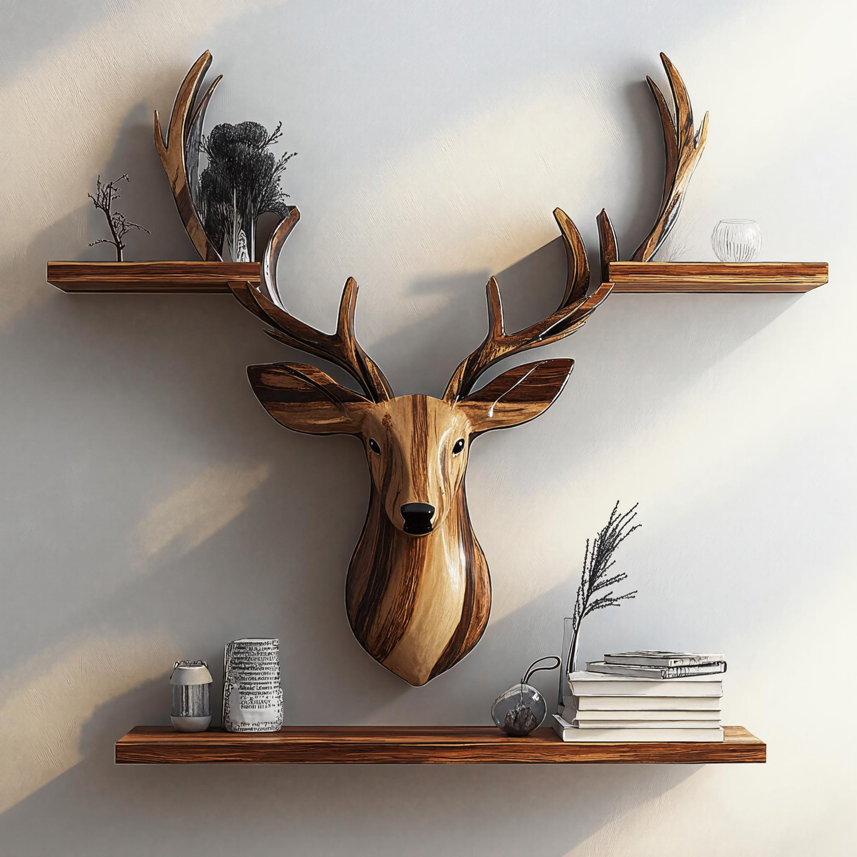 Decorative Wooden Deer Wall Shelf