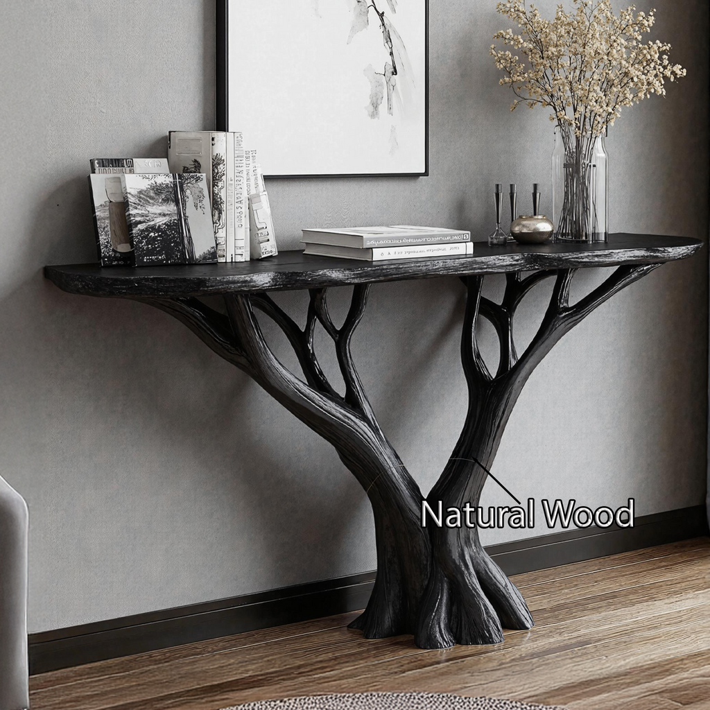 Wood Console Table For Entryway Organization And Home Decor