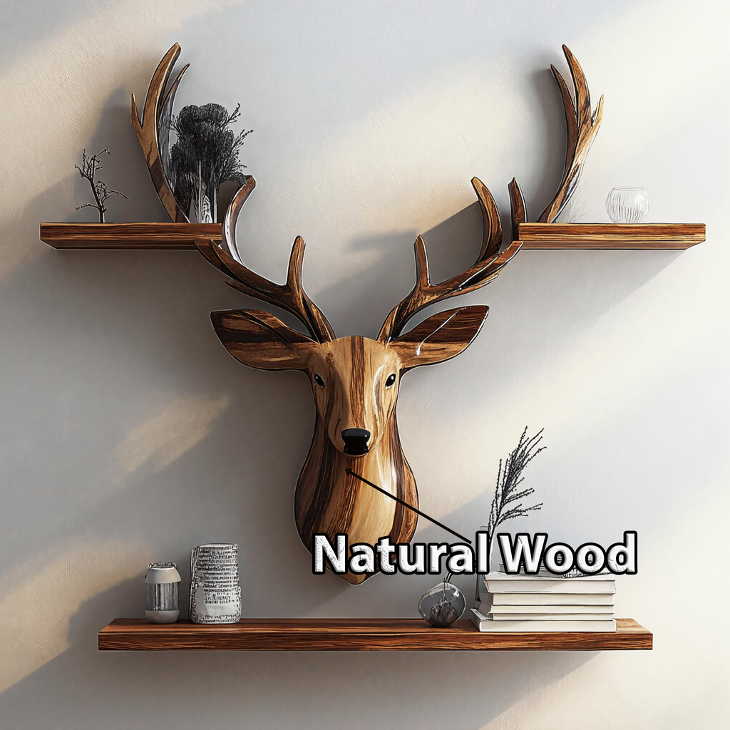 Decorative Wooden Deer Wall Shelf