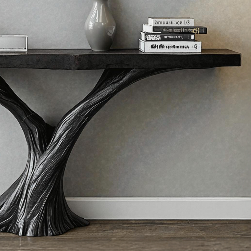 Space Saving Wood Console Table For A Practical Entryway Solution