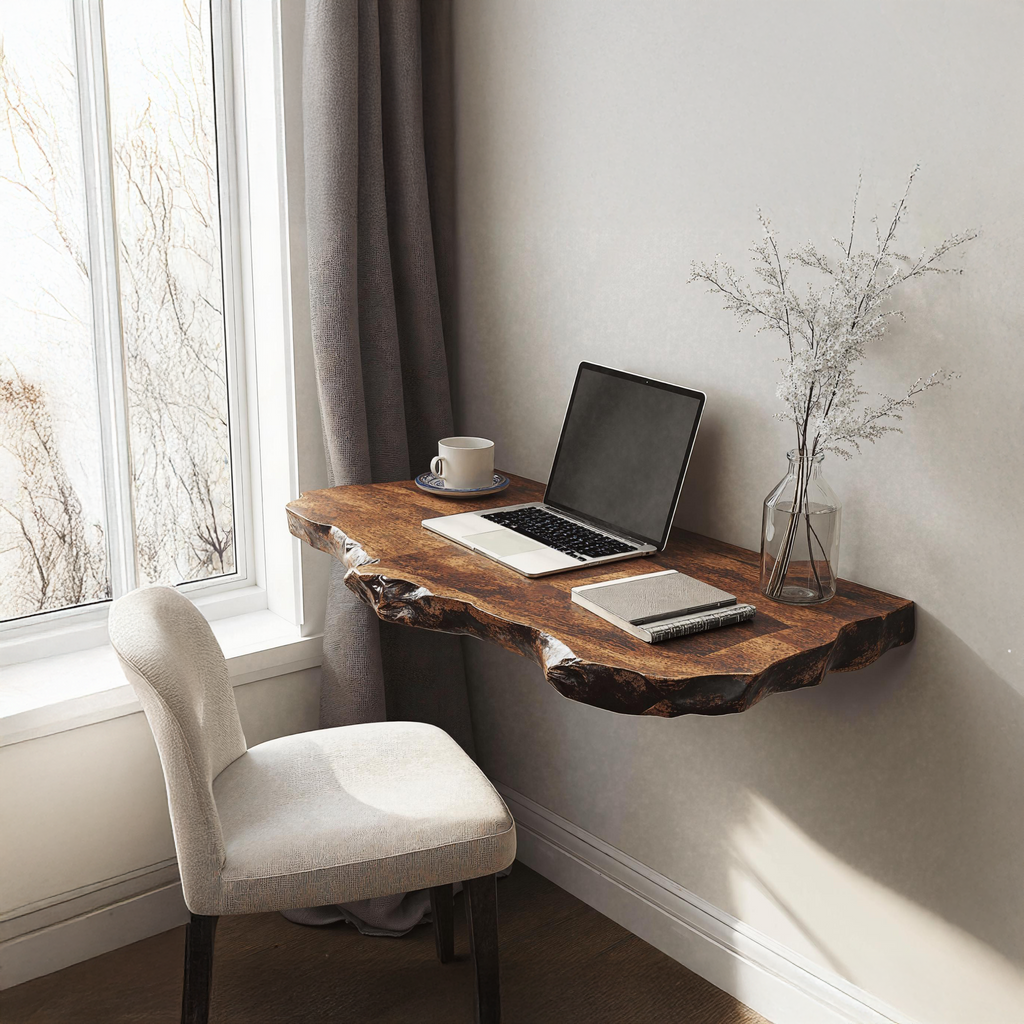 Vintage Wooden Floating Table For Timeless Living Room Beauty