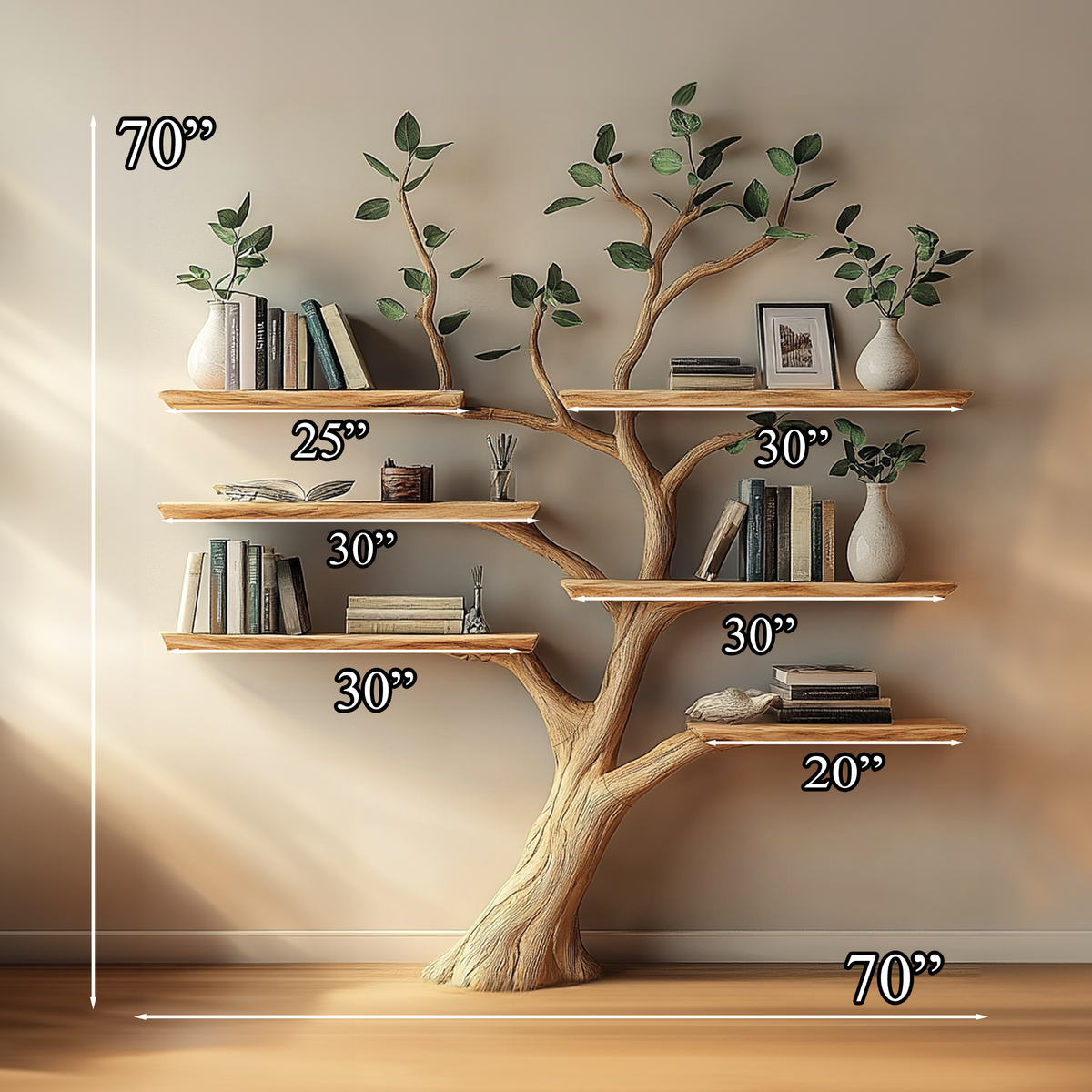 Tree Branch Shelves Wall Mounted Floating Shelf