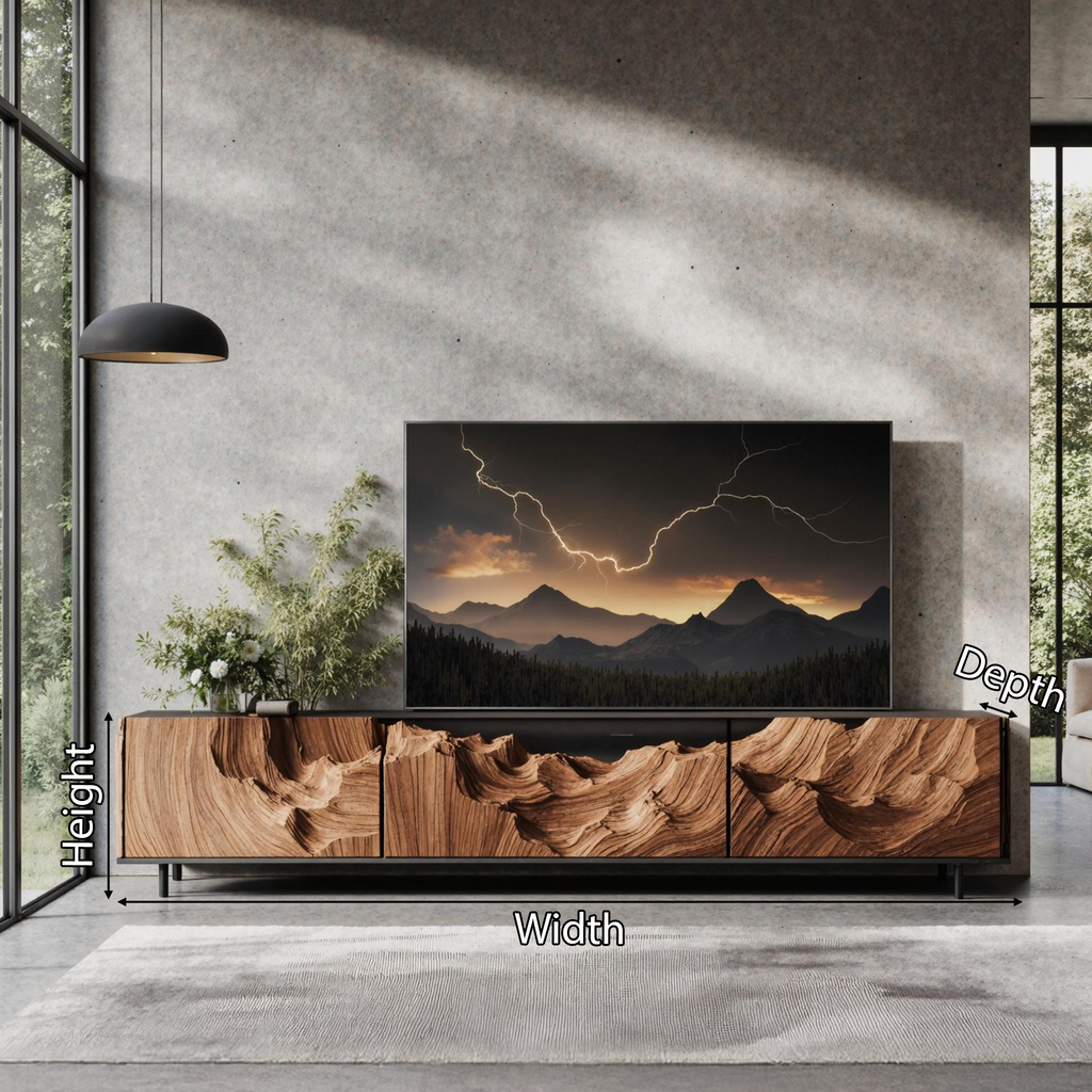 Farmhouse Rustic TV Cabinet For Cozy Living Room