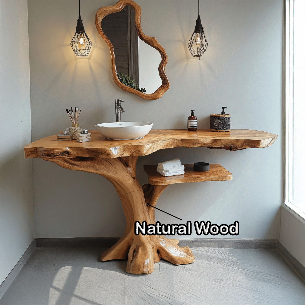 Single Bathroom Vanity With Open Shelf For Modern Homes
